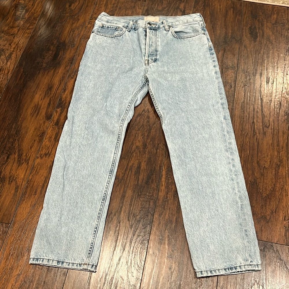 EVERLANE ORGANIC COTTON The Rigid Slouch Jean SIZE 28 regular fly button EUC